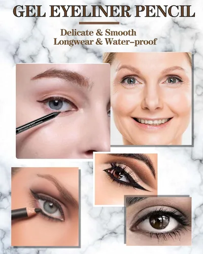 Miniatura 6 de Lápiz delineador de ojos de gel, 3 unidades, color marrón y negro, impermeable, a prueba de manchas, delineador de ojos, delineador de ojos, 2