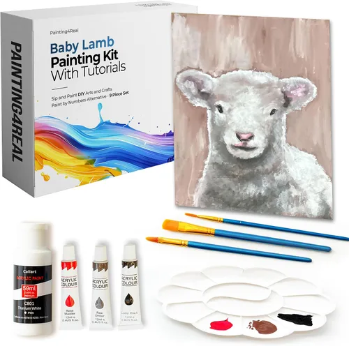 Miniatura 14 de Kits de clase de pintura para adultos con tutoriales en video, aprende a pintar radiant retriever, cómo pintar con juegos de pintura acrílica