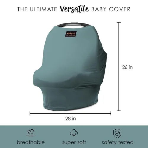 Miniatura 6 de Milk Snob Original 5-en-1 Cubierta Luxe en Jade - Privacidad añadida para la lactancia, Asiento de coche para bebé, Portabebés, Carriola, Silla