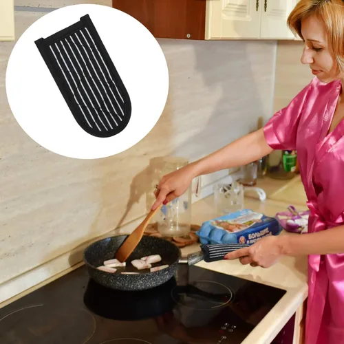 Miniatura 4 de Patelai 4 fundas de mango de sartén de hierro fundido, resistentes al calor, fundas antideslizantes de algodón para ollas, guantes de soporte