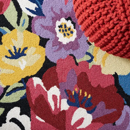 Miniatura 7 de SAFAVIEH Chelsea Collection - Alfombra de pasillo, 2 pies 3 pulgadas x 8 pies, negro y rosa, hecho a mano, lana floral francesa, ideal para zonas