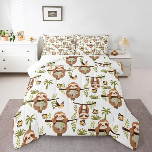 Miniatura 27 de Feelyou Juego de edredón de dinosaurio, tamaño individual, bonito juego de edredón de dinosaurio arcoíris para niños y niñas, juego de edredón Multi