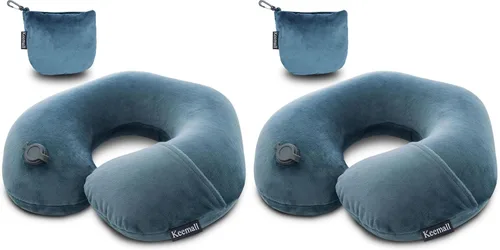 Miniatura 24 de Keemall Almohada de Cuello de Coche Inflable, Almohada de Reposacabezas de Coche Inflable Suave para Asiento de Conducción con Correa Ajustable