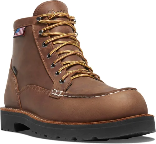Miniatura 10 de Danner Botas de trabajo Bull Run de 6 pulgadas con punta de acero para hombre, cuero aceitado de grano completo con suela de cuña antideslizante