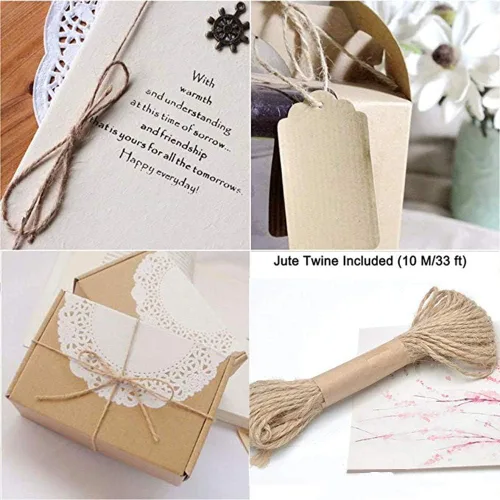 Miniatura 3 de 50 piezas de pequeñas pinzas de madera para fotos con cordel de yute, mini pinzas para ropa para manualidades, decoración, secado de ropa, 50 piezas