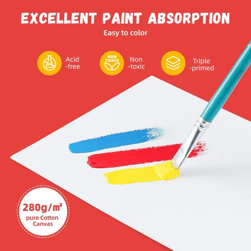 Miniatura 2 de Simetufy Paquete de 24 Tableros de Lienzo Grandes de 12 x 16 Pulgadas para Pintar - Paneles de Lienzo de Algodón 100% Imprimados con Gesso Libres