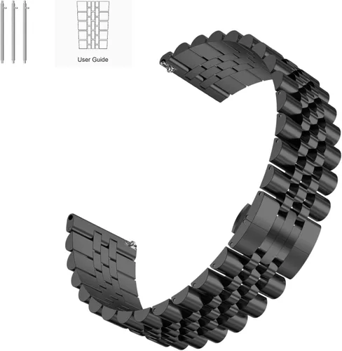 Miniatura 2 de Wolait Compatible con Galaxy Watch 6 Classic Band 1.850 in 1.693 in, correa de repuesto de metal de acero inoxidable para Samsung Galaxy Watch Negro