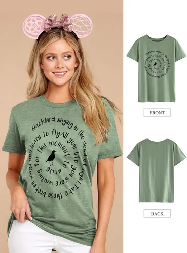 Miniatura 4 de Hubery Camiseta de manga corta con estampado gráfico de Blackbird para mujer