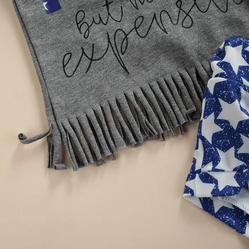 Miniatura 4 de Traje para bebÃ© niÃ±a del 4 de julio, ropa para el DÃ­a de los CaÃ­dos con borlas, camiseta con bandera