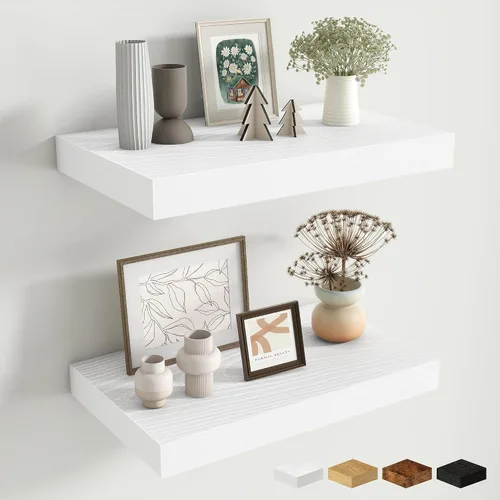 Miniatura 41 de Estantes flotantes de 48 pulgadas para pared, estante de chimenea de 10 pulgadas de profundidad, estantes flotantes de madera para pared, estantes