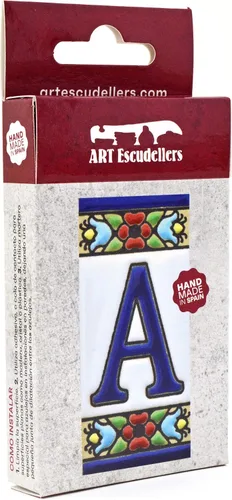 Miniatura 3 de Letras de casa de 3 pulgadas. Azulejos de letras de casa pintados a mano para letreros, direcciones y nombres. Números de dirección para casas.