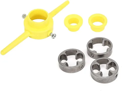 Miniatura 9 de Excelente acabado para herramienta de roscado de PVC para roscar enhebrador de tubos hidráulicos 1/2 "3/4" 1 "Manual NPT Juego de troqueles redondos
