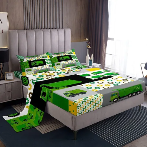 Miniatura 16 de Juego de sábanas para cama de coche de bomberos, juego de sábanas de coche de policía con bolsillo profundo, sábana bajera ajustable para decoración