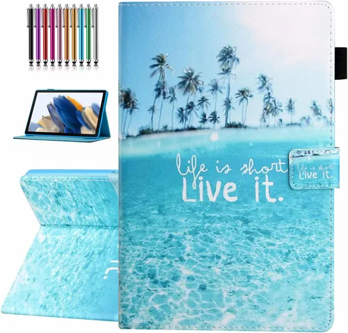 Miniatura 16 de Funda para Samsung Galaxy Tab A8 de 10.5 pulgadas modelo 2022 (SM-X200/X205/X207), función de encendido y apagado automático, cubierta plegable