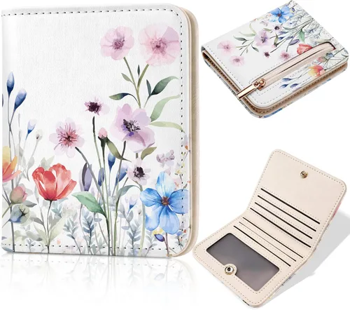 Miniatura 16 de Toughergun Billetera para Mujeres con Bloqueo RFID, Pequeña, Compacta, Bifold de Cuero de Lujo, Billetera de Bolsillo para Damas, Mini Monedero