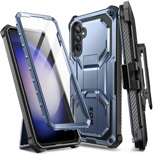 Miniatura 19 de i-Blason Armorbox - Funda para Samsung Galaxy S23 con soporte y clip para el cinturón, protector de pantalla integrado, 2 marcos frontales