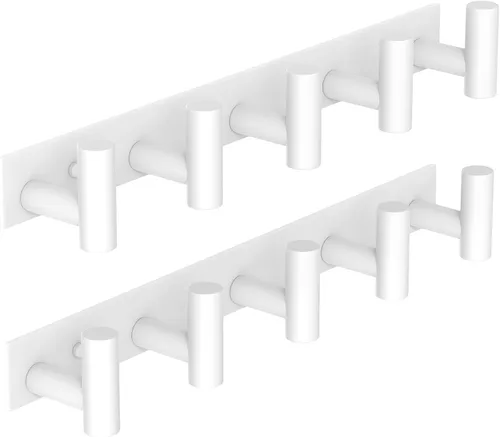 Miniatura 34 de VAEHOLD Ganchos de Pared para Abrigos Montados en Pared, Perchero con 6 Ganchos Dobles para Colgar Toalla Sombrero Abrigo Bata Bolsa Llave para Baño