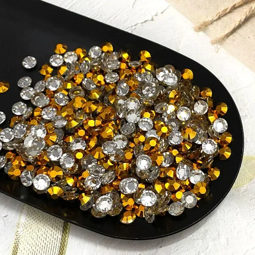 Miniatura 2 de 1500 piezas de diamantes de imitación de resina AB de 0.236 pulgadas (0.236 in) con parte trasera plana, purpurina redonda sin fijación