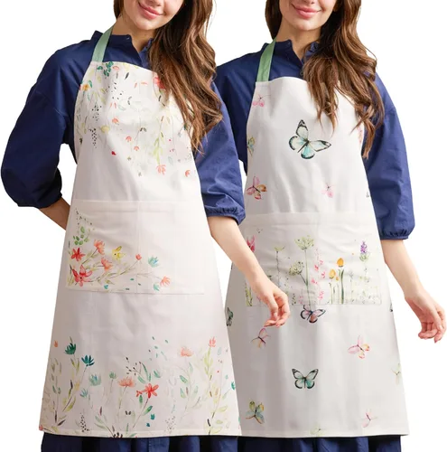 Miniatura 96 de Maison d' Hermine Delantal 100% de algodón para mujeres con bolsillo de cocina delantal de chef para hombres para cocinar primavera verano 001