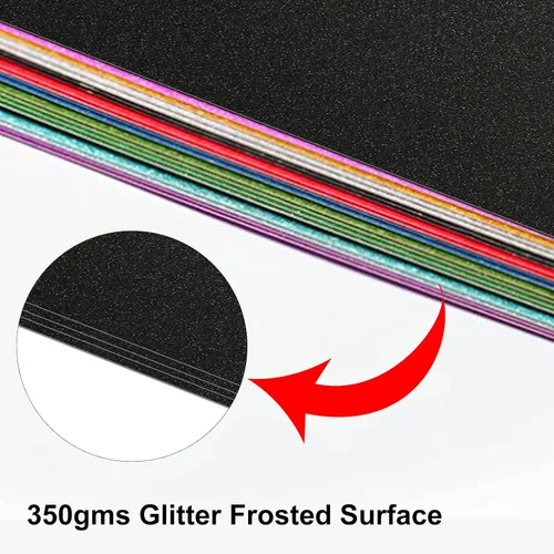 Miniatura 3 de Rramorrra - Papel de cartulina negra con purpurina de 12 x 12 pulgadas, 15 hojas de 12.35 oz/m²/130 libras, papel de construcción negro brillante