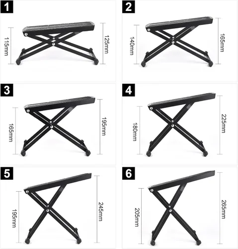 Miniatura 7 de Reposapiés ajustable para pedicura, reposapiés de belleza para pedicura, spa de pies, salón de uñas, negro, plástico ABS, acero inoxidable