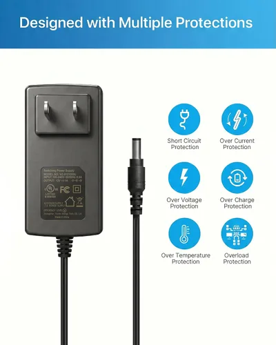 Miniatura 2 de ZOSI Adaptador de fuente de alimentación de 3 pies AC 100-240V a DC 12V 1A 1000mAvAvPower para cámara de vigilancia de seguridad CCTV, sistema DVR