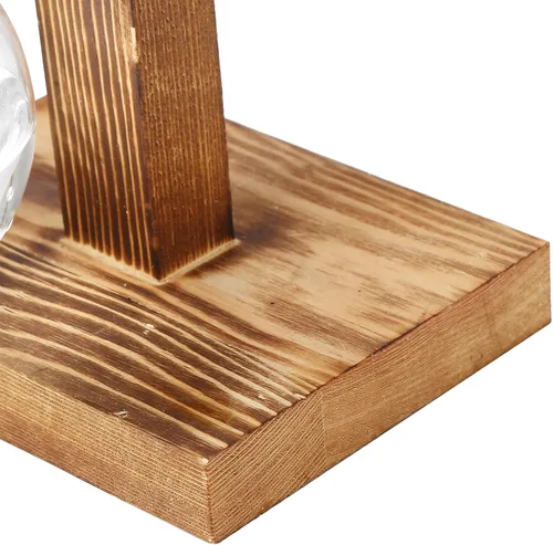 Miniatura 9 de Asixxsix Terrarios de plantas con soporte de madera, soporte retro para macetas hidropónicas de escritorio con 4 bombillas para propagar plantas