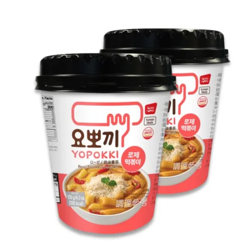 Miniatura 12 de Yopokki Taza Instantánea de Tteokbokki (Mantequilla de Cebolla, 2 Tazas) Comida callejera coreana con salsa sabor a mantequilla de cebolla. Pastel