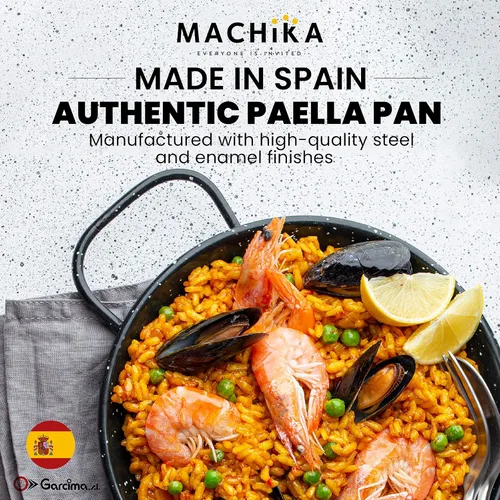 Miniatura 2 de Machika Paellera Esmaltada Paellera Sartén para Recetas de Paella y Arroz Perfecta para Interior y Exterior Fácil Limpieza Recubrimiento