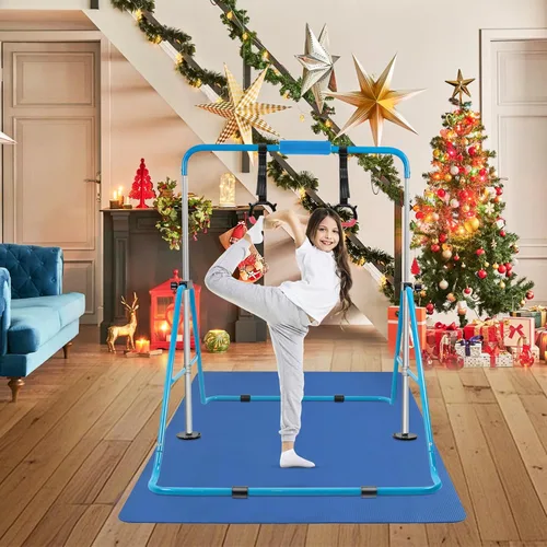Miniatura 9 de Gymnastics Bar for Kids,Folding Gymnastic Training Kip Bar with Rings,Gymnastics Equipment for Kids,5-Level Adjustable Height Fitness Equipment for