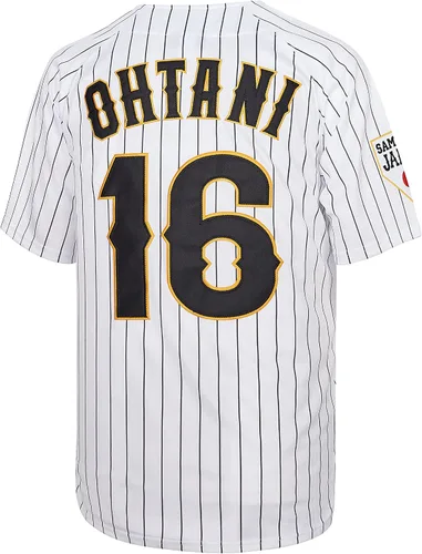 Miniatura 2 de Ohtani #16 Japón Hip Hop manga corta camisetas de béisbol cosidas para hombre