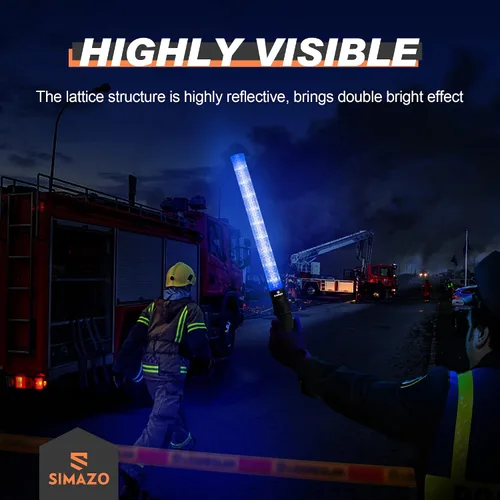 Miniatura 2 de 2 Piezas Varitas de Tráfico de Señalización de 21 Pulgadas con 3 Modos Intermitentes y 6 Luces LED, Bastón de Seguridad de Tráfico con Clip Lateral