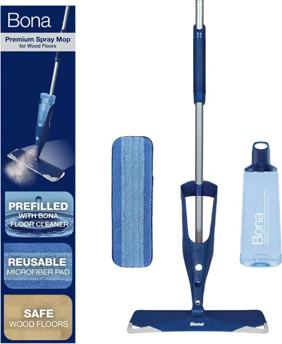 Miniatura 8 de Bona - Mopa con aerosol de alta gama para pisos de madera dura; incluye una solución de limpieza para pisos de madera dura y un paño de limpieza