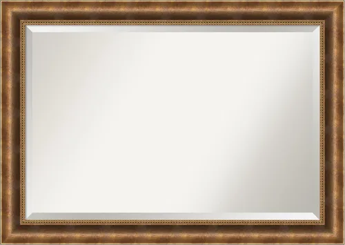 Miniatura 9 de Amanti Art Espejo de baño de bronce para sobre el fregadero, espejo rectangular de bronce Manhattan de 26 x 22 pulgadas, pequeño marco de madera