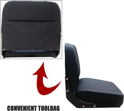 Miniatura 4 de Asiento universal de carretilla elevadora asiento de tractor con pista deslizante ajustable y bolsa de herramientas, para excavadora Skid Loader