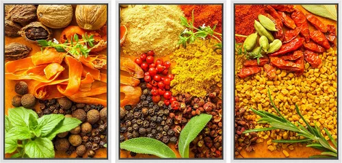 Miniatura 18 de wall26 Lienzo enmarcado para pared, juego de arte de hierbas, verduras y condimentos en madera, alimentos, fotografía cultural, realismo, paisaje