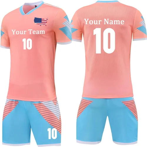 Miniatura 10 de Camiseta de fútbol personalizada para hombres y mujeres, uniformes de fútbol personalizados para niños/adultos con nombre y logotipo del
