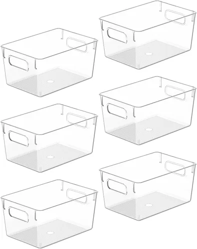 Miniatura 14 de Contenedores de almacenamiento de plástico transparente, perfectos para la organización de la cocina o la organización y almacenamiento