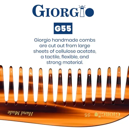 Miniatura 5 de Giorgio Peine de dientes anchos G55 para desenredar el cabello mojado, peine para desenredar el cabello de grosor fino a medio, peines