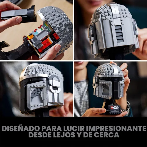 Miniatura 3 de LEGO Star Wars The Mandalorian Helmet 75328 Kit de modelo para construir, juego de decoración coleccionable para adultos, hombres, mujeres, mamá