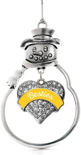 Miniatura 222 de Colgante de plata con diseño de Detroit con forma de corazón y muñeco de nieve con circonitas cúbicas