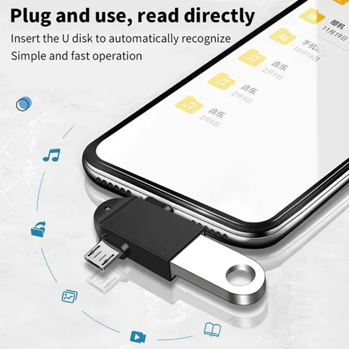 Miniatura 4 de Adaptador USB C OTG, Micro USB 2 en 1 y convertidor tipo C a USB 3.0 con transferencia de datos de 5 Gbps para teléfonos Android, tabletas