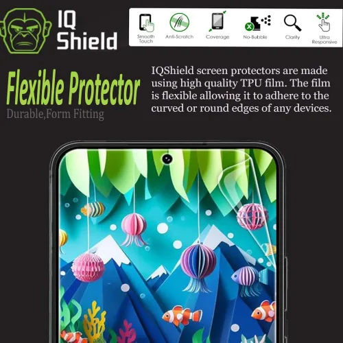 Miniatura 2 de IQShield Paquete de 2 protectores de pantalla para Samsung Galaxy S22, fácil instalación, antiarañazos, antiburbujas, película de TPU transparente
