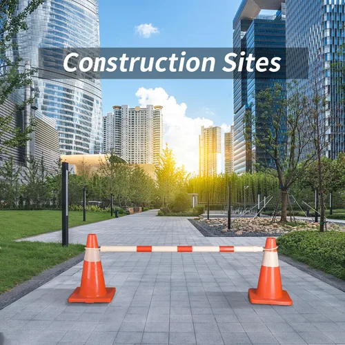 Miniatura 4 de 6 barras retráctiles de cono de tráfico, barras de cono expandibles de 4 pies a 7.2 pies para estacionamientos, construcción de carreteras, blanco