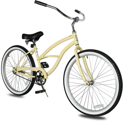 Miniatura 9 de MICARGI Bicicleta híbrida para adultos de 24/26 pulgadas, bicicleta híbrida de 1/7 velocidades para mujeres, hombres, personas mayores, bicicleta