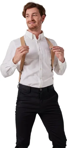 Miniatura 4 de Tirantes elásticos con clip en la espalda en X para hombre, 2 clips para uso formal e informal
