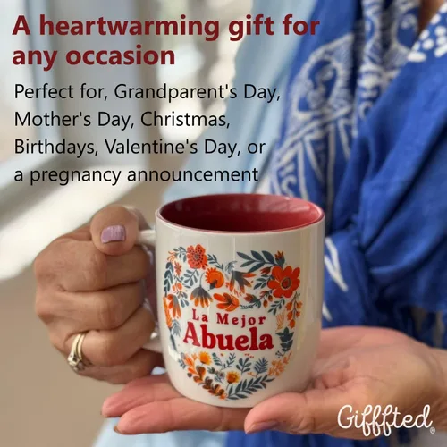 Miniatura 8 de Triple Gifffted Regalos para abuelos, tazas de café La Mejor Abuela y Abuelito en español, Latino Best Grandma and Grandpa, Regalo Dia Birthday and