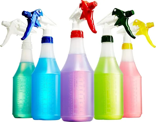 Miniatura 7 de Cabezal rociador resistente a productos químicos sin fugas y botella de 24 onzas, 5 unidades, rociador industrial de alta resistencia con gatillo