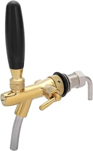 Cosiki Grifo de cerveza ajustable, grifo ajustable de barril de cerveza de barril de vástago largo, grifo dispensador de cerveza ajustable de acero