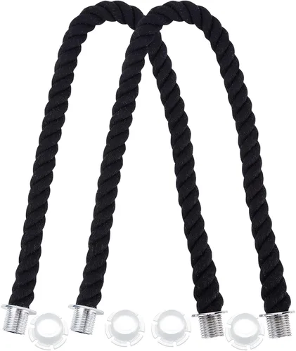 GORGECRAFT Práctica asa de cuerda de 25.2 pulgadas con inserción de lona, correa de mano, correa trenzada, repuesto de reparación para bolso Negro